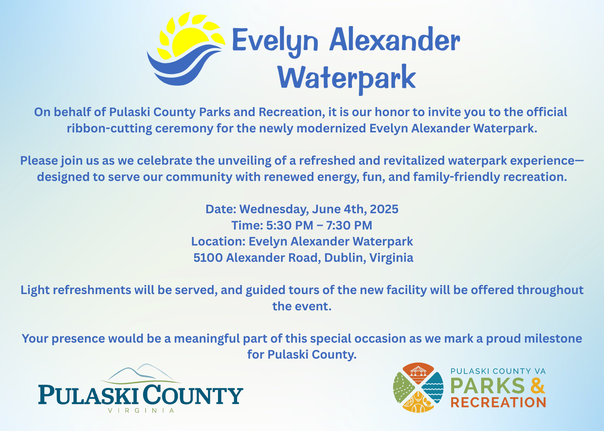 Evelyn Alexander Water Park Ribbbon Cutting Ceremony